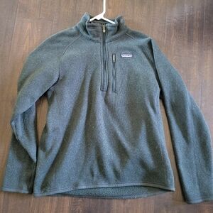 Patagonia Sweater Mens Medium Better Sweater 1/4 Zip Pullover Fleece Dark Green